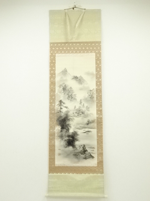JAPANESE HANGING SCROLL / HAND PAINTED / LANDSCAPE 